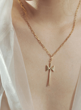 下午茶白日梦纯银领结项链耳环