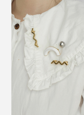 Whale Way | Nature Morte系列珐琅拱形波浪球形胸针套装饰品男女