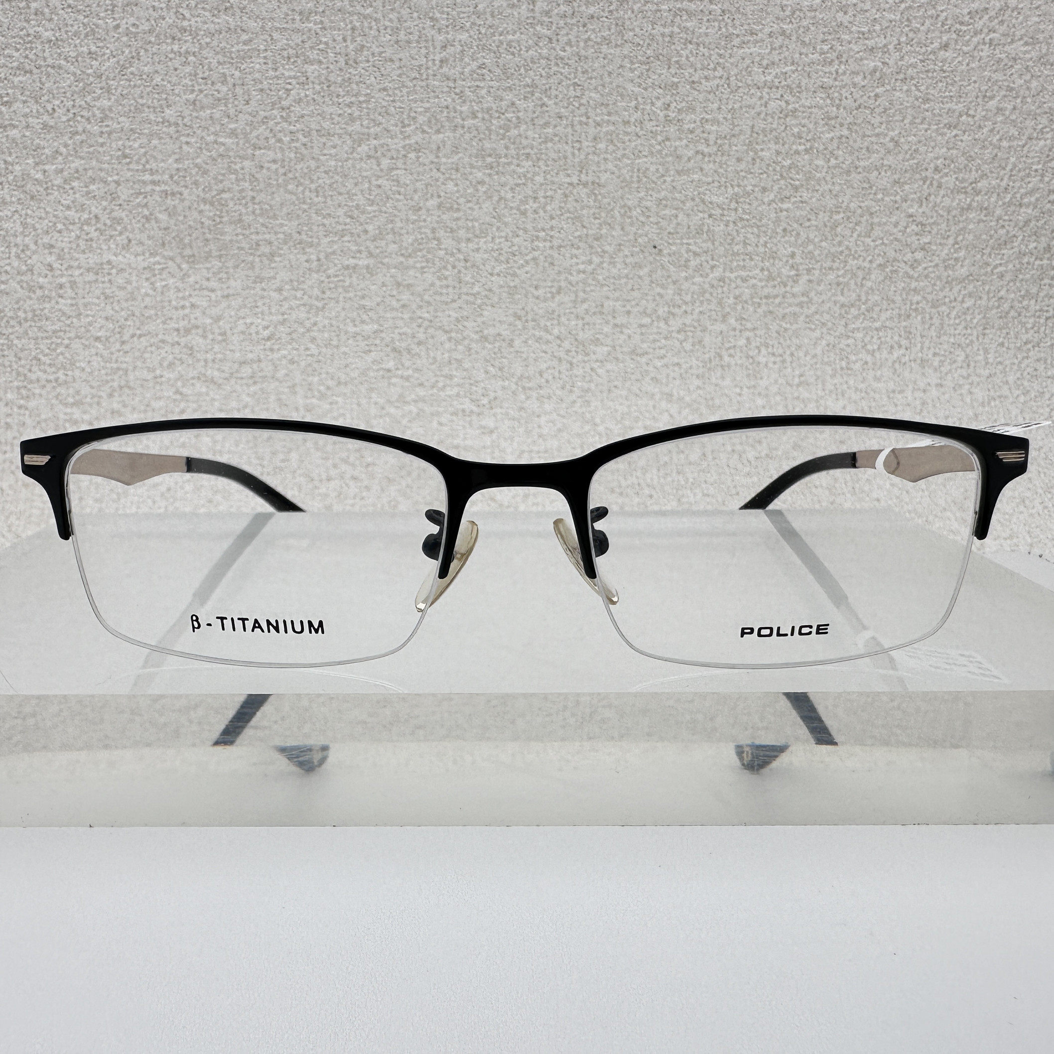 意大利police眼镜框男女通用可配近视半框VPL446K纯钛高级感72