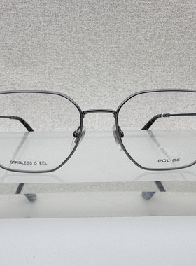 意大利police眼镜框架可配近视VPLD01男女通用多边形不锈钢高级72