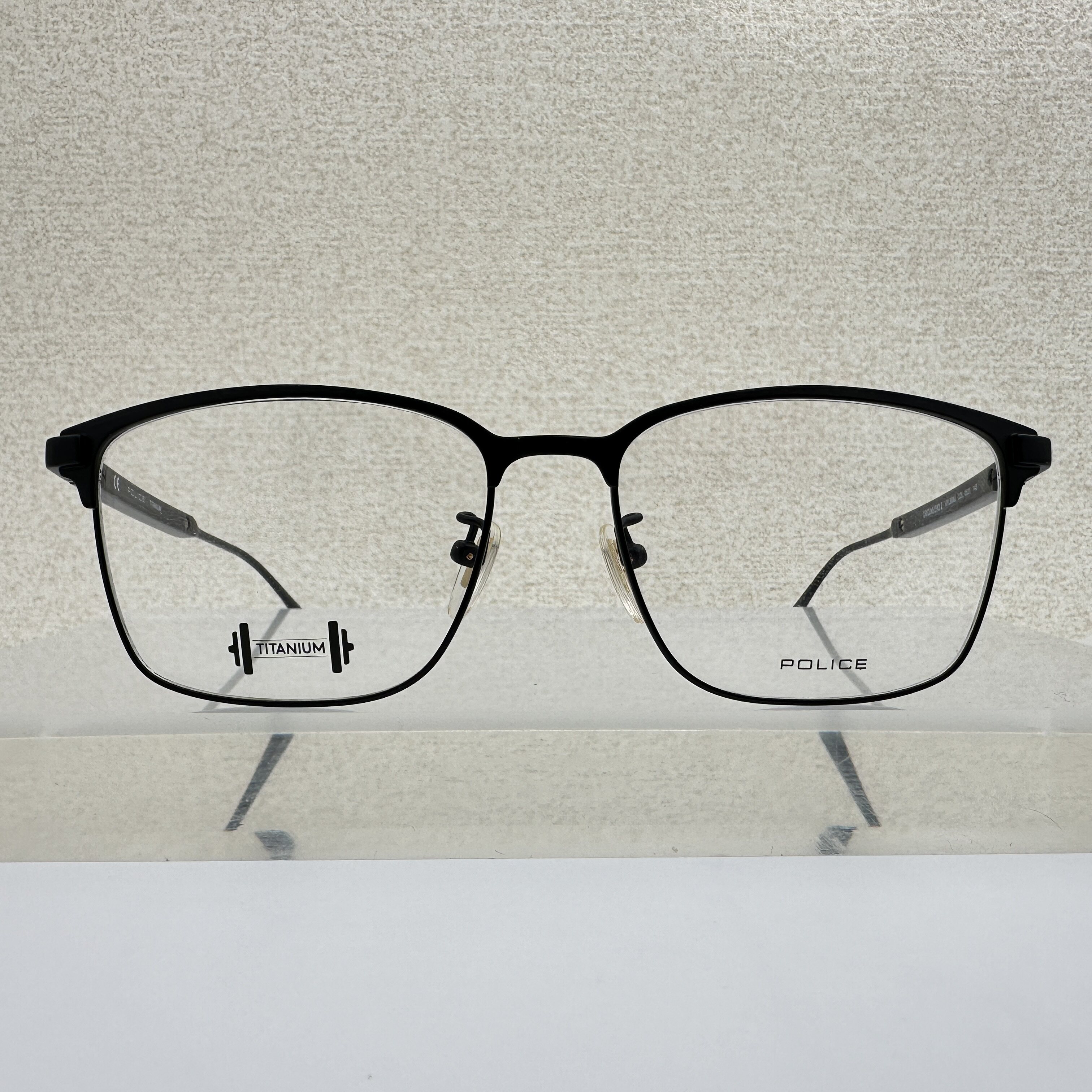 意大利police男士眼镜框可配近视VPLB08J方框纯钛70
