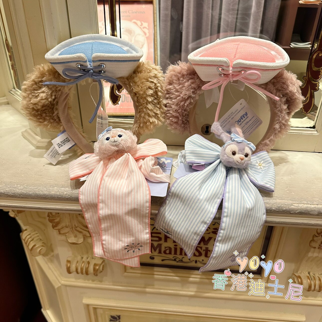 香港迪士尼2026达菲熊雪莉玫玲娜贝尔蝴蝶结发绳发圈卡通头箍发箍