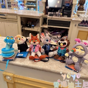 香港迪士尼 朱迪尼克卡通毛绒公仔坐肩磁铁 疯狂动物城