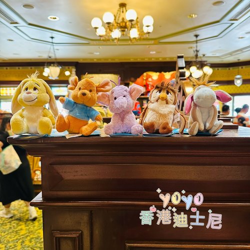 香港迪士尼 维尼小熊小豆嘟嘟猫头鹰瑞比卡通坐肩磁铁 磁石玩偶