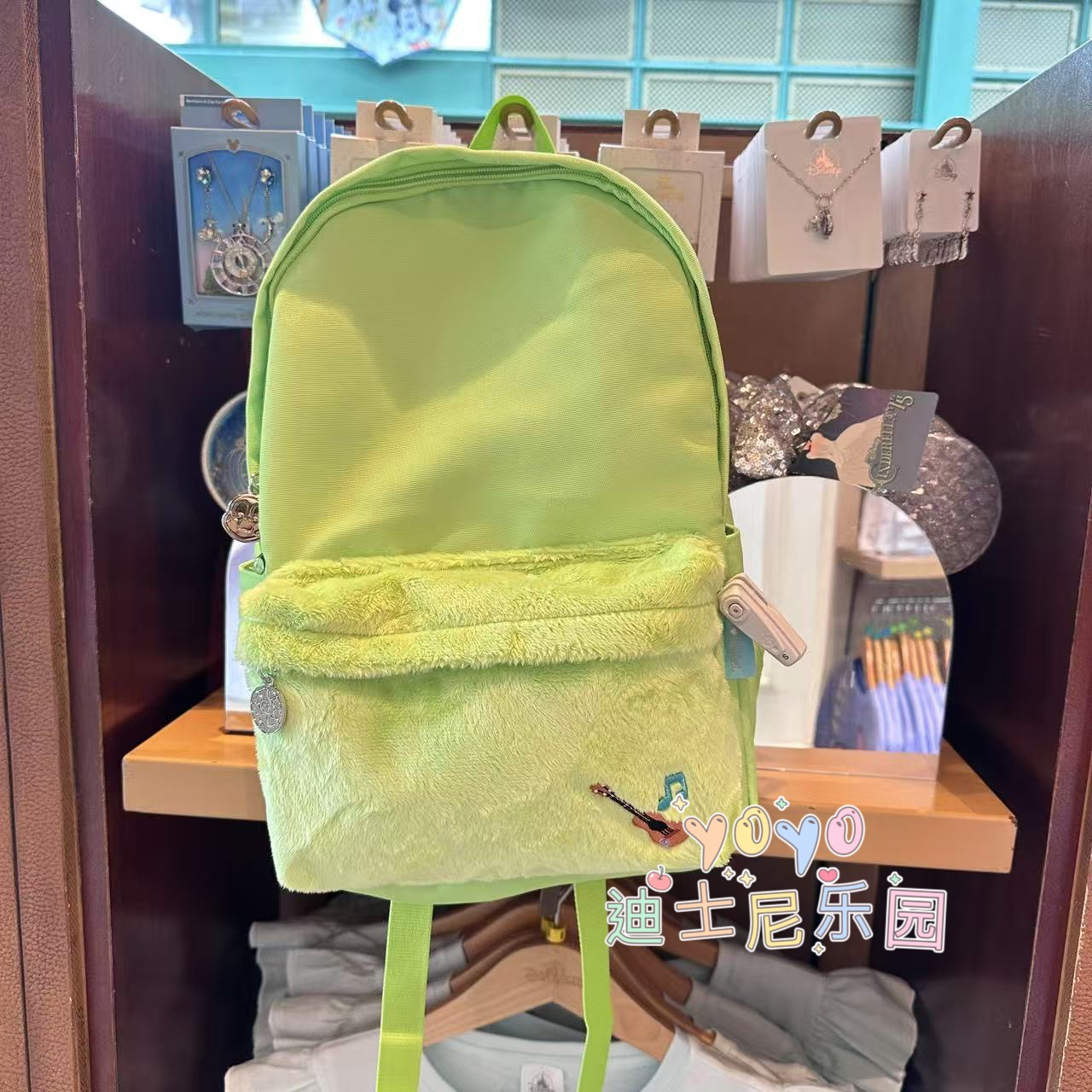 香港迪士尼奥乐米拉 olu乌龟可爱卡通双肩包 帆布轻便书包