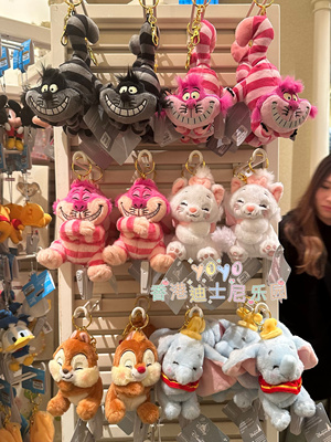 香港迪士尼 抱抱Gyutto Cute维尼史迪奇玛丽猫卡通钥匙扣挂件公仔