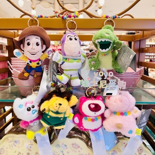 香港迪士尼 玩具总动员 巴斯光年胡迪小叉草莓熊 毛绒钥匙扣 挂件