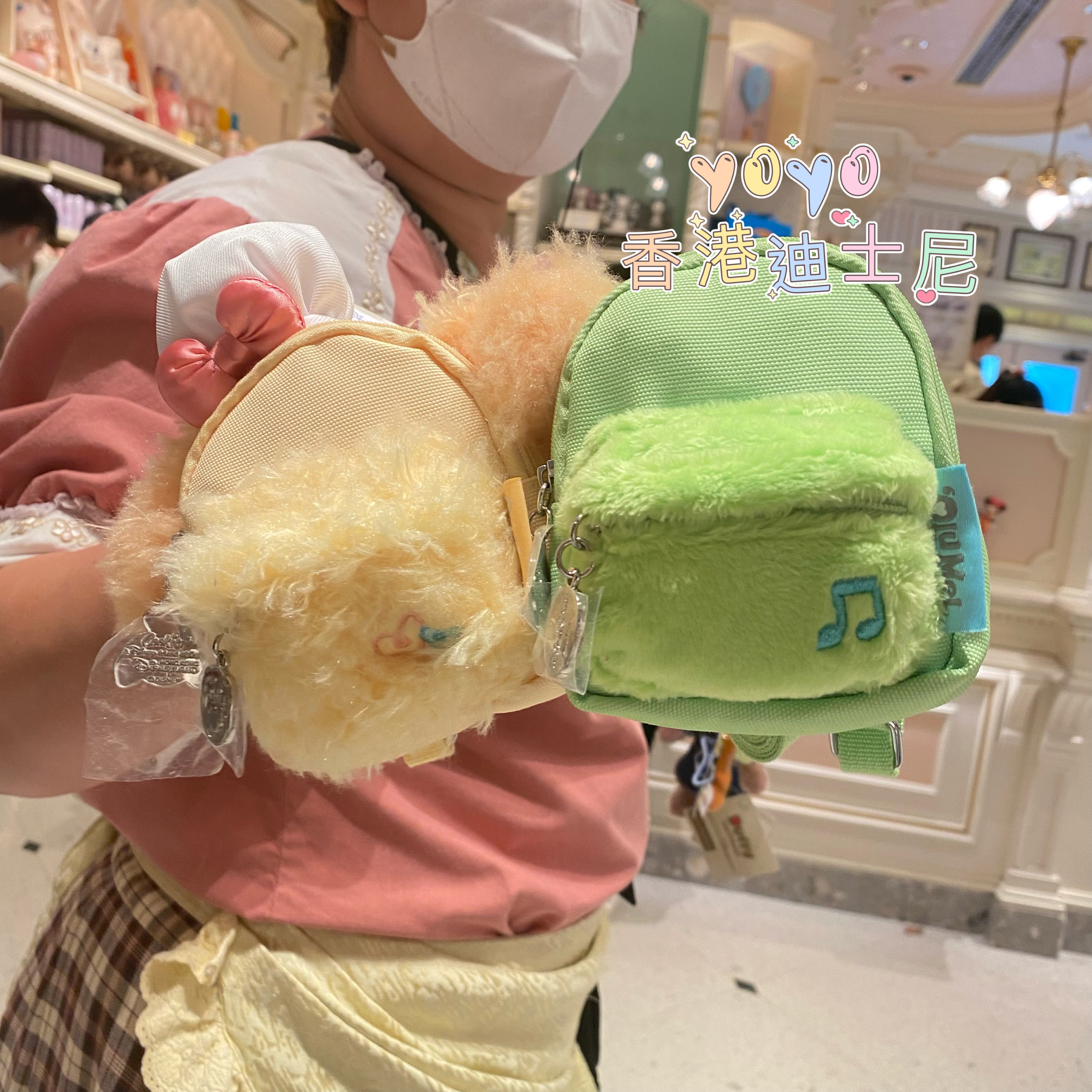 香港迪士尼 可琦安奥乐米拉 饼饼olu卡通双肩包钥匙扣挂件 挂脖