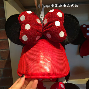 香港迪士尼正品米妮耳朵蝴蝶结可爱卡通造型 鸭舌帽发箍头饰