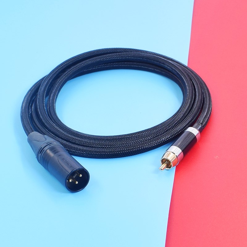 AES转RCA同轴数字卡侬平衡XLR转RCA莲H花头转接线EBU音频线CD转盘