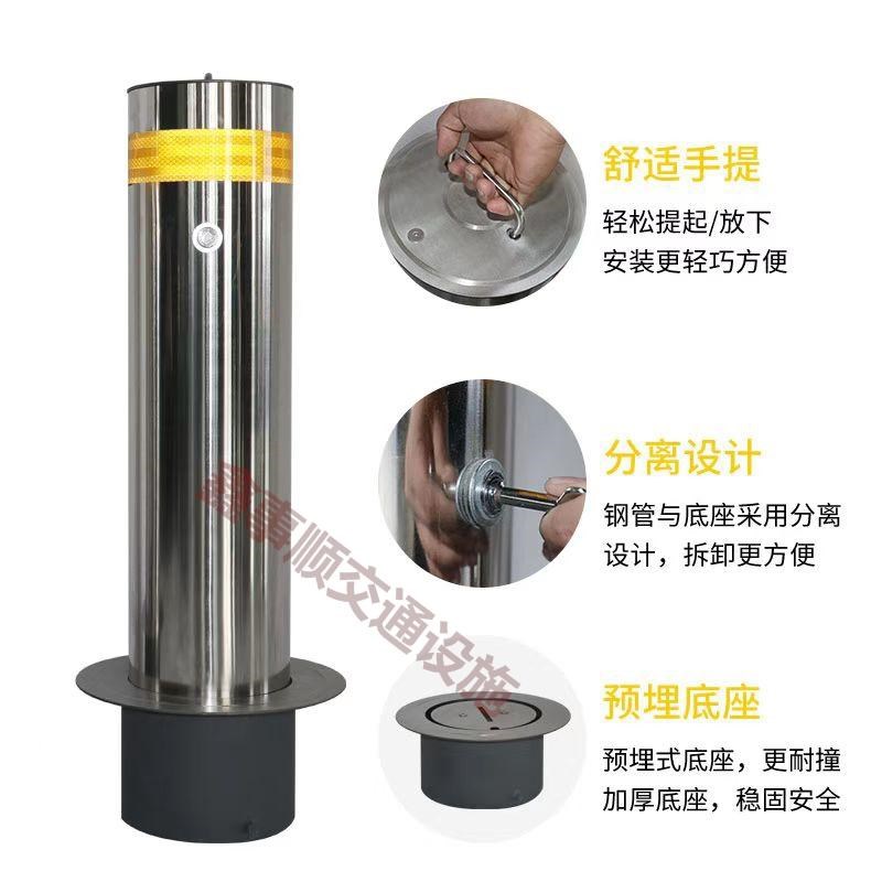 不锈钢警示柱道j路防撞柱路障桩广场挡车柱隔离柱活动路桩预埋地