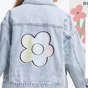 女童牛仔外套130~170码棉质水洗BL女L宝春天秋季花朵休闲开衫