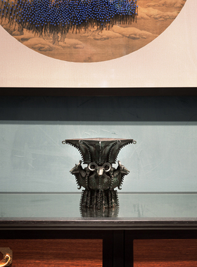 古铜官 四羊方尊摆件 仿古青铜器C鼎办公桌酒柜高档礼品开业送领