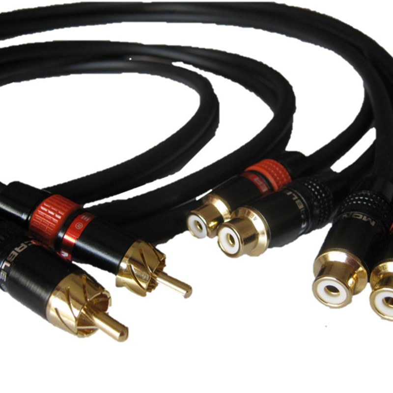 发烧2rca莲花转4rca母延长线 2rca母分4Lrca公音频线 二分四音箱
