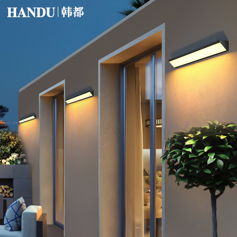 户外壁灯太阳能防水庭院q灯别墅露台门前灯氛围外墙灯长条大门壁