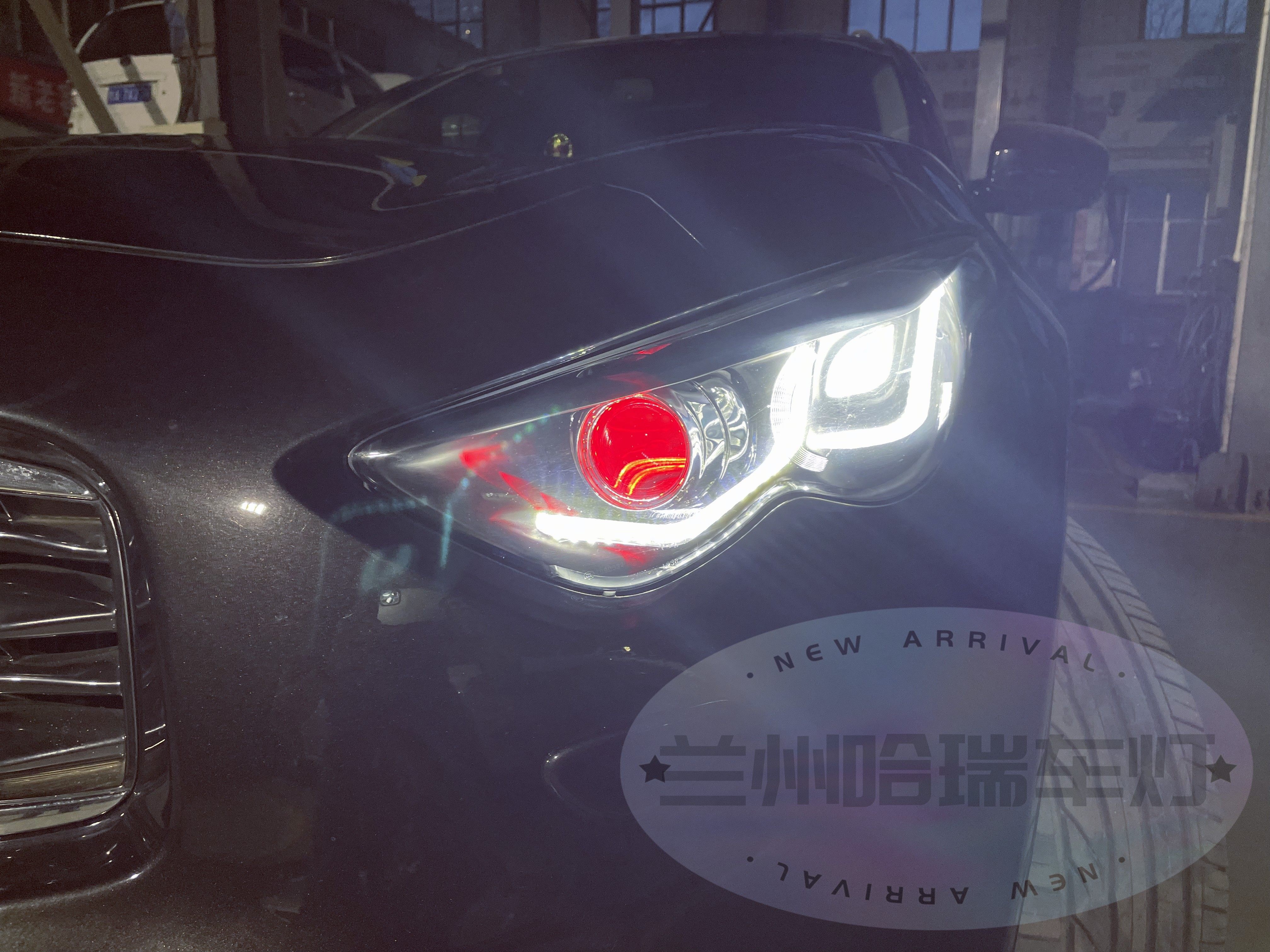 适用于09-15款英菲尼迪fx35/fx37/qx70大灯改装日行灯流水转向灯