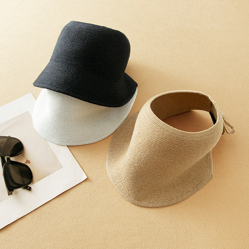 蛮文 腔调感时髦洋气还不贵 超显脸小 半露头顶草编帽盆帽女5K018