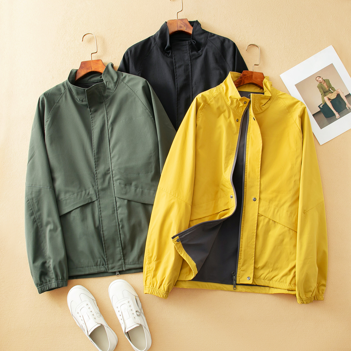 蛮文 轻奢岛国单 东丽三防料 户外工装风立领风衣休闲外套女56132