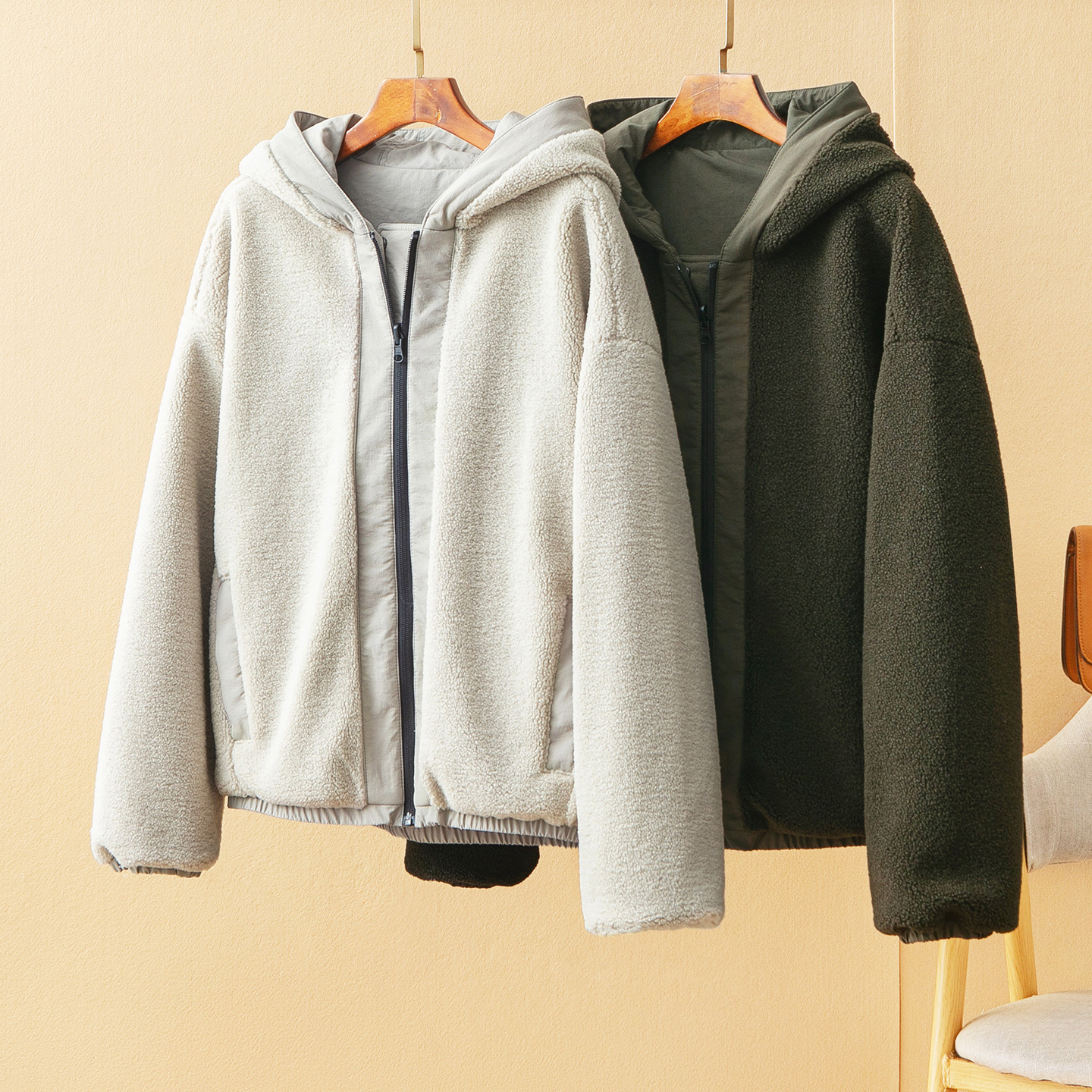 蛮文 加拿大单 双面穿高保暖进口摇粒绒+三防料连帽棉衣外套56227