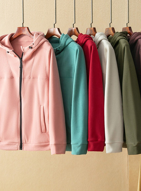 蛮文 暖过羽绒服 法国单双面摇粒绒 显瘦连帽户外拉链外套女36327