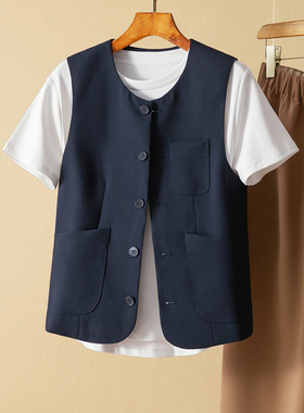 蛮文 继续冲 商场3K+ 高品相 挺括显瘦圆领时髦小马甲背心女36132