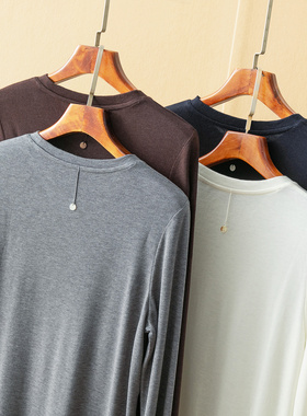 蛮文 性价比VERY高 早秋刚需 天丝醋酸羊毛超显瘦圆领长袖T 57172