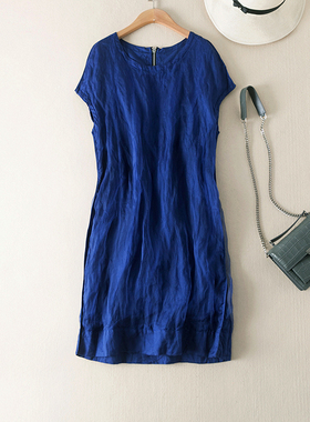 特 夏日大促！少见的显瘦欧根纱 压褶真丝欧根纱连衣裙女201605