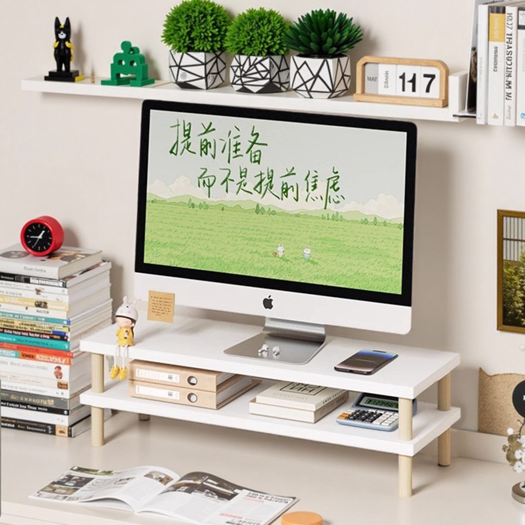 显示器增高架双层桌面加宽电脑支架屏幕增高显示屏架子抬高托架