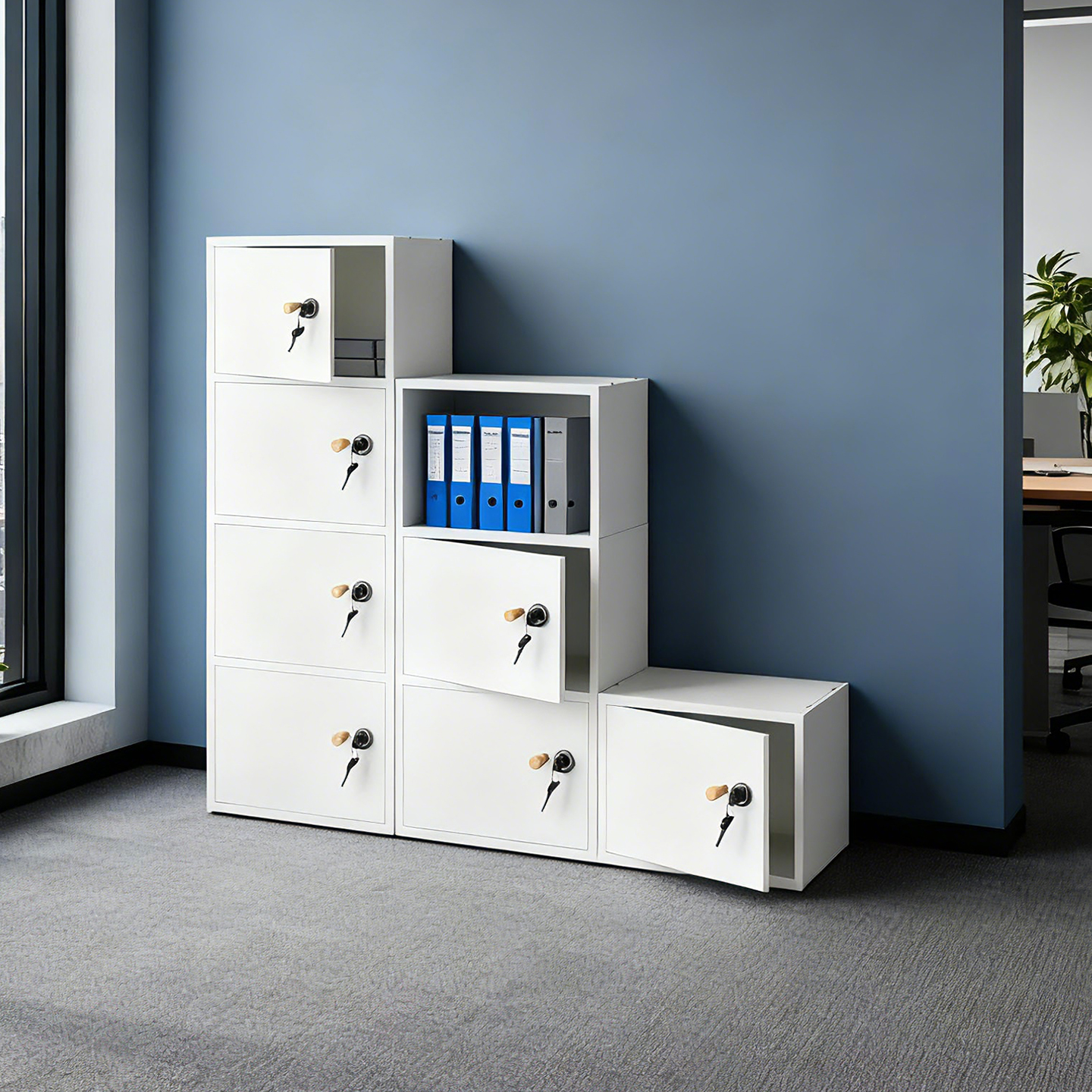 定制格子柜书柜储物柜多层收纳柜客厅书房置物柜多格储物柜