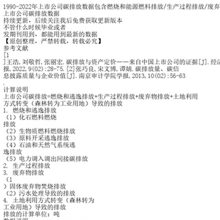 1990-2022年上市公司碳排放数据包含燃烧和能源燃料排放