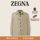 春季 新品 橄榄绿亚麻 ZEGNA杰尼亚男装 羊毛及桑蚕丝混纺衬衫 外套