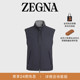 ZEGNA杰尼亚男装 海军蓝 灰色微纤维面料双面Brezza马甲