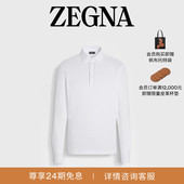礼物 荧光白棉质长袖 ZEGNA杰尼亚男装 冬季 新品 polo 衫