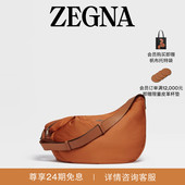 ZEGNA杰尼亚包袋骆马红棕色高科技面料旅行袋 礼物 斜挎包