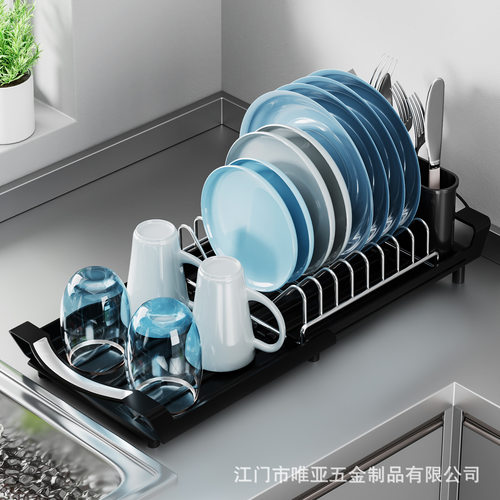 小体积厨房碗碟沥水架台面多功能餐具置物篮水槽可伸缩碗盘收纳架
