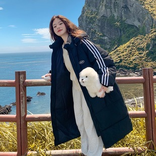 奶fufu羽绒服女2025新款冬季棉服韩系甜美三条杠中长棉衣面包服bf