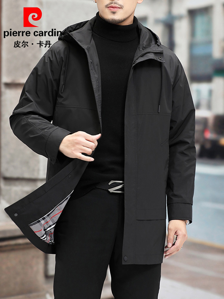 PIERRE CARDIN COUNTER FALL 2024 HIGH-END TRENCH COAT MENS MIDI COAT NEW THIN SLIM BUSINESS CASUAL MID-AGED