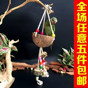Vẹt nhỏ Xuanfeng Peony Xiaoyan Leo Đồ chơi Vỏ dừa Vỏ võng nhỏ Vẹt cắn Đồ chơi Vẹt - Chim & Chăm sóc chim Supplies
