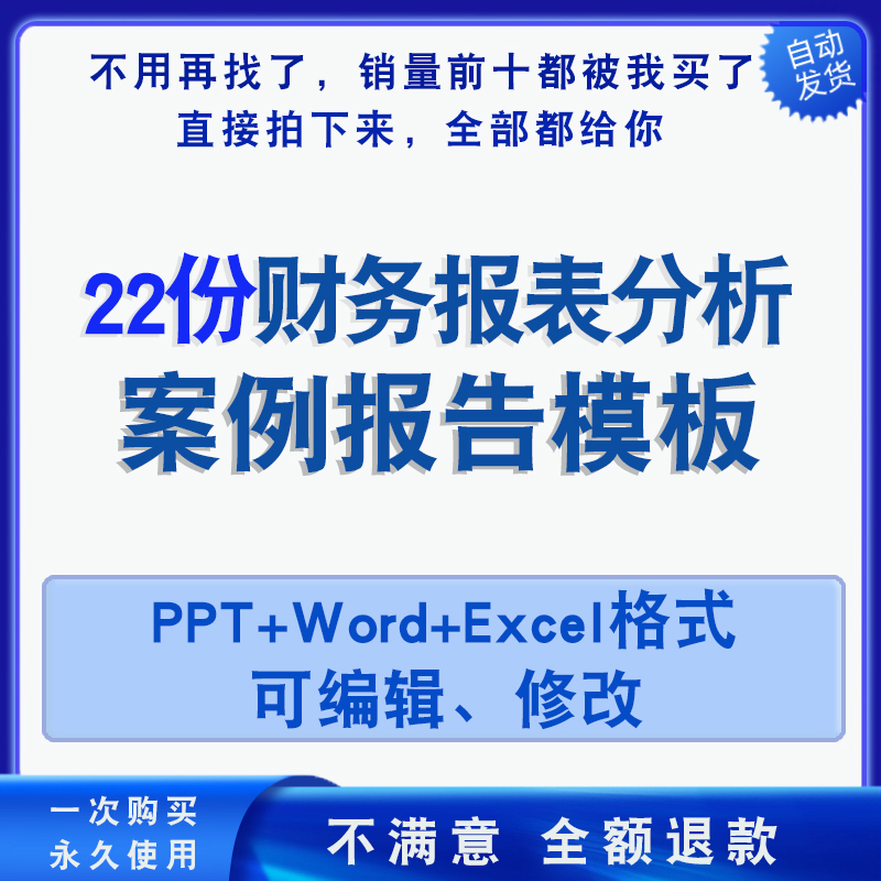 22份财务报表风险分析案例报告范本指标参考模板PPT word 