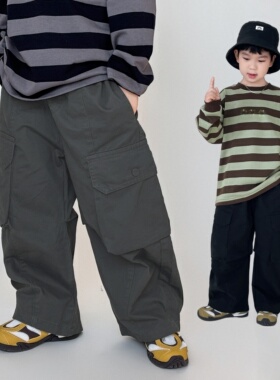 男童裤子春秋款儿童工装裤秋装2025新款中大童帅气童装户外长裤潮
