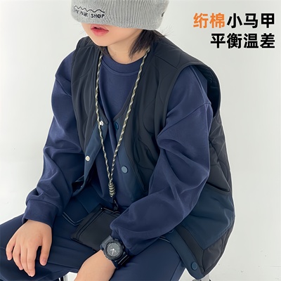 男童马甲夹棉儿童保暖薄棉背心潮
