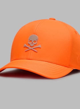 代购GFORE SKULL & TEES时尚潮流橙色骷髅logo印花男士高尔夫球帽