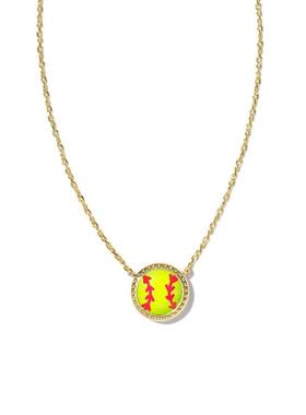 代购Kendra Scott女士软式棒球项链简约时尚精致个性金色黄绿色