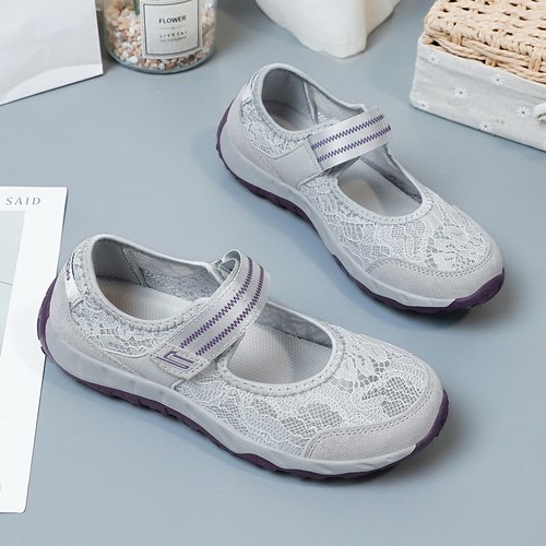 张凯丽正品老人鞋女透气网面凉鞋