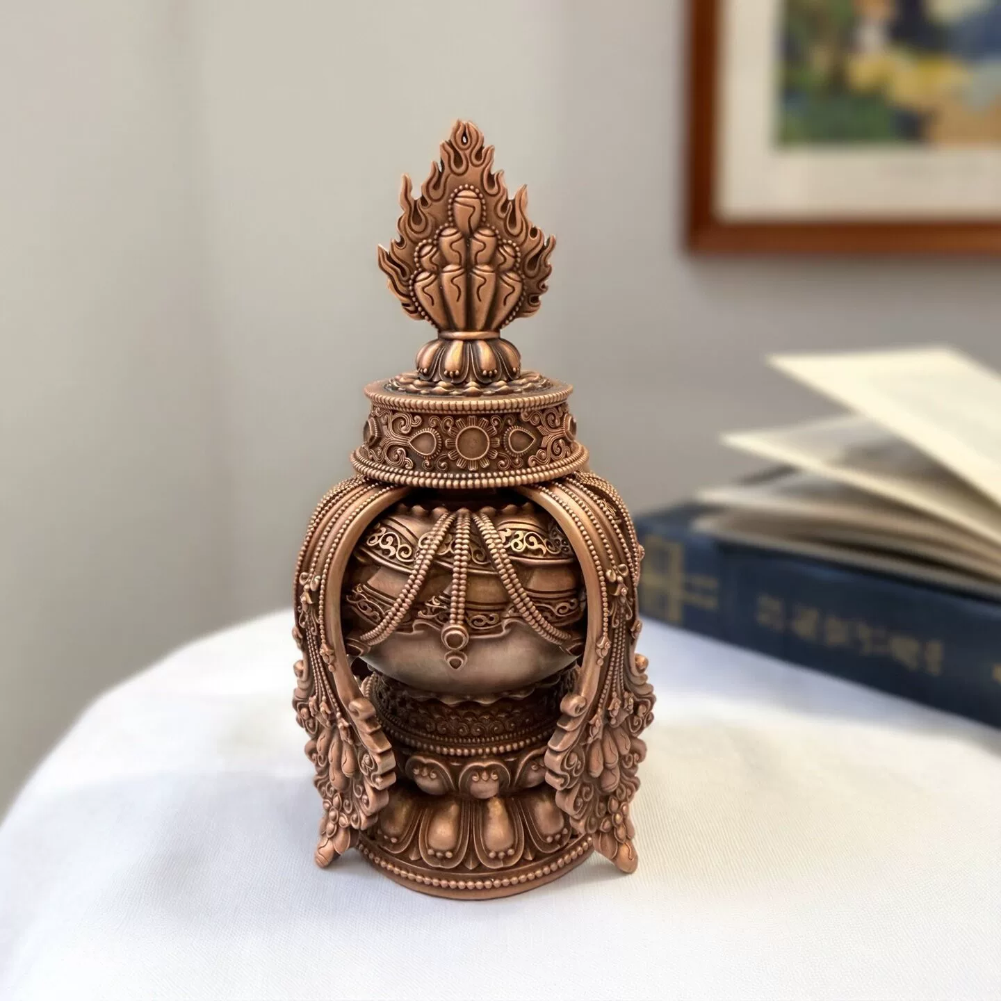 精品紫铜宝瓶长寿佛宝瓶摩尼宝宝瓶密宗居家供奉摆件法器15cm