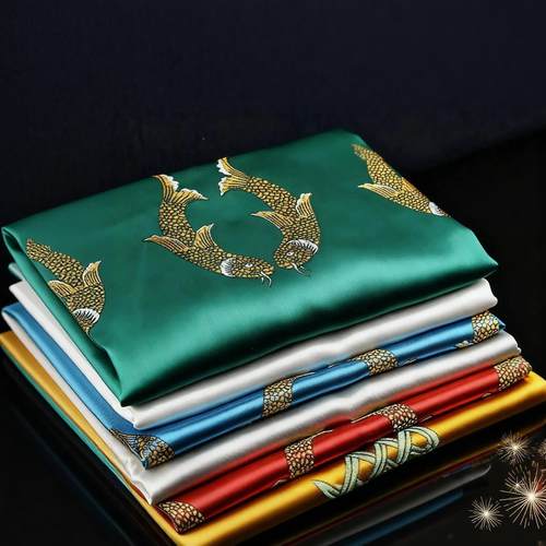 八吉祥加厚丝绸刺绣提花哈达