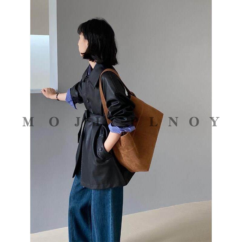 MOJI PLNOY2025新款黑色皮衣外套女酷飒风小个子高级感短款皮夹克