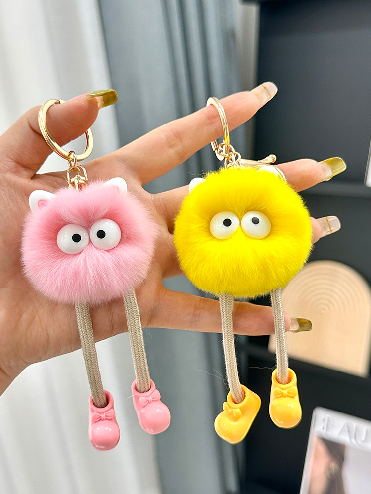 CUTE OTTER RABBIT FUR SMALL BRIQUETTE BAG BAG PENDANT SCHOOL BAG STUFF DOLL DOLL CARTOON CAR KEY CHAIN PENDANT