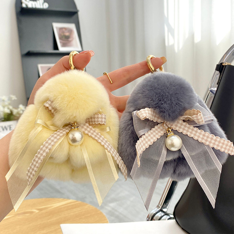 可爱獭兔毛绒公仔蝴蝶结小兔子书包包挂件汽车钥匙扣挂饰生日礼物,服饰配件/皮带/帽子/围巾,钥匙扣,淘宝优惠券,粉丝福利购,淘宝优惠卷