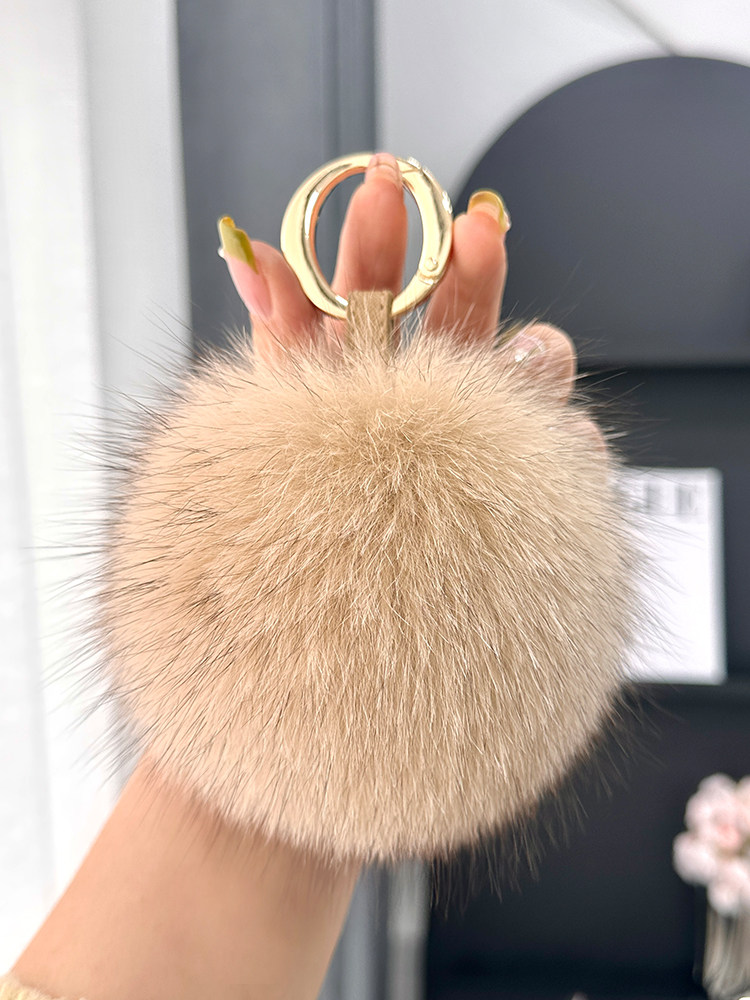 SOUTH KOREA INS IMPORTED FOX FUR BALL CUTE FEMALE PLUSH FUR BALL SCHOOLBAG BAG ORNAMENT CAR KEY CHAIN PENDANT